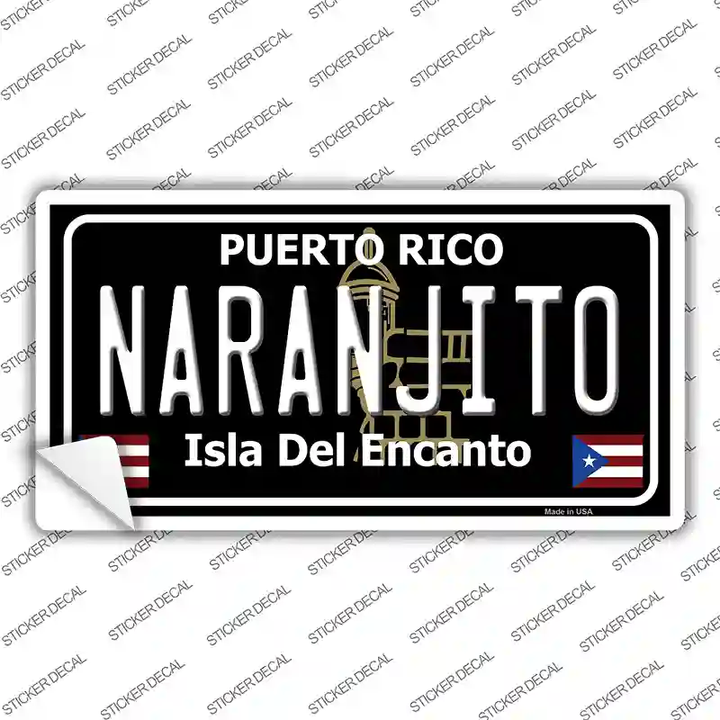 Naranjito Puerto Rico Black Novelty Sticker Decal