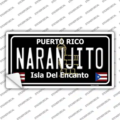 Naranjito Puerto Rico Black Novelty Sticker Decal