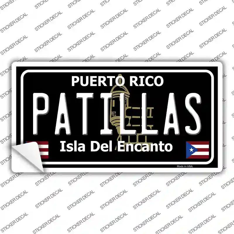Patillas Puerto Rico Black Novelty Sticker Decal
