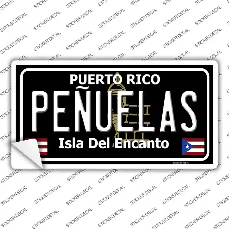 Penuelas Puerto Rico Black Novelty Sticker Decal