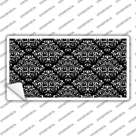 Black White Damask Novelty Sticker Decal
