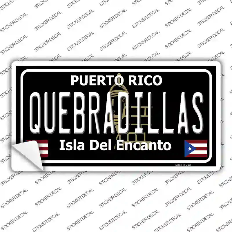 Quebradillas Puerto Rico Black Novelty Sticker Decal