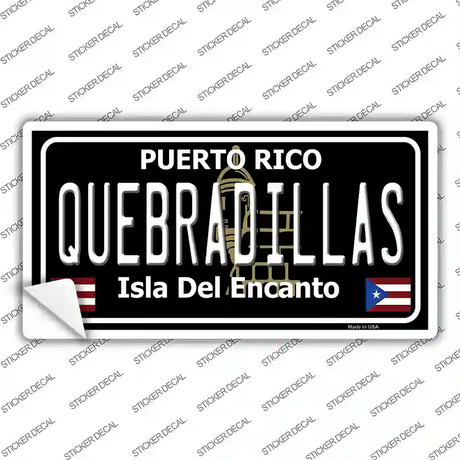 Quebradillas Puerto Rico Black Novelty Sticker Decal