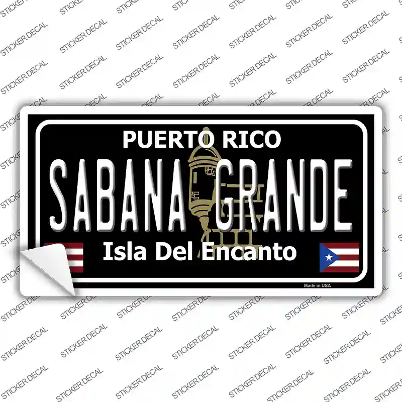 Sabana Grande Puerto Rico Black Novelty Sticker Decal