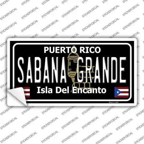 Sabana Grande Puerto Rico Black Novelty Sticker Decal