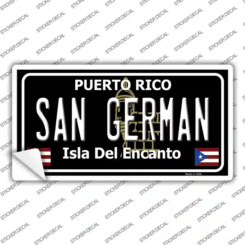 San German Puerto Rico Black Novelty Sticker Decal