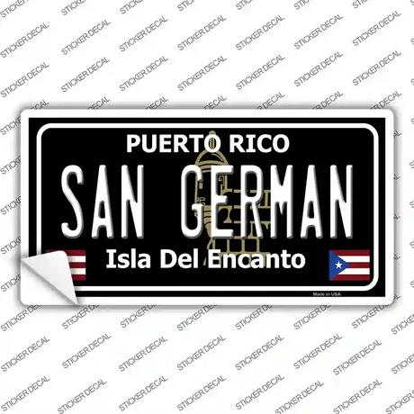 San German Puerto Rico Black Novelty Sticker Decal