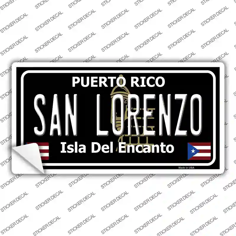 San Lorenzo Puerto Rico Black Novelty Sticker Decal