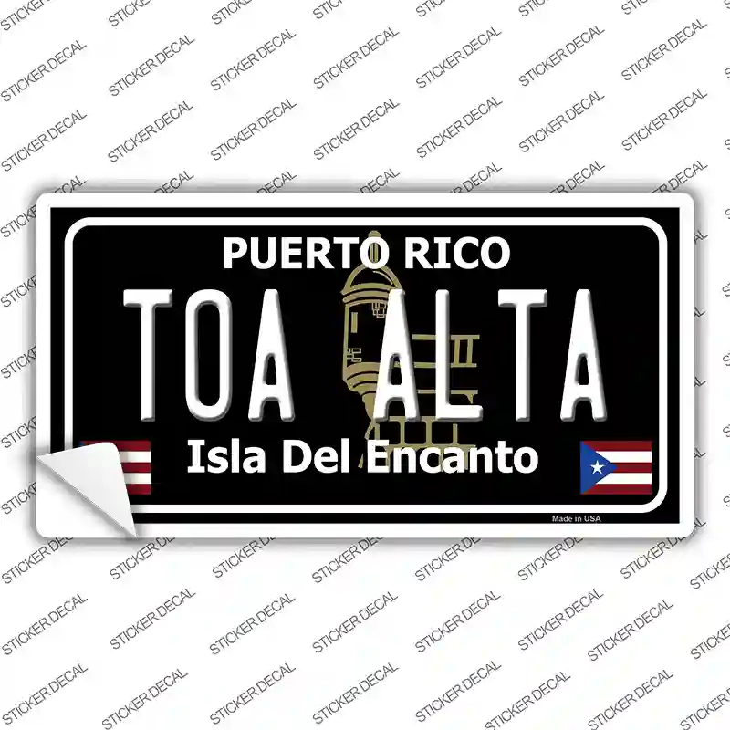 Toa Alta Puerto Rico Black Novelty Sticker Decal