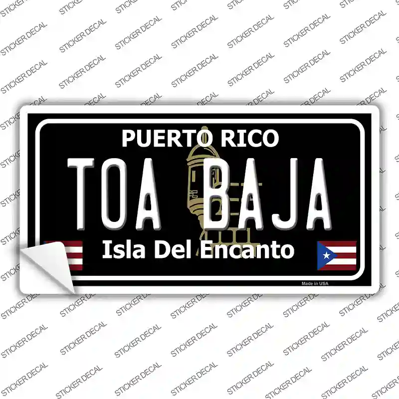 Toa Baja Puerto Rico Black Novelty Sticker Decal