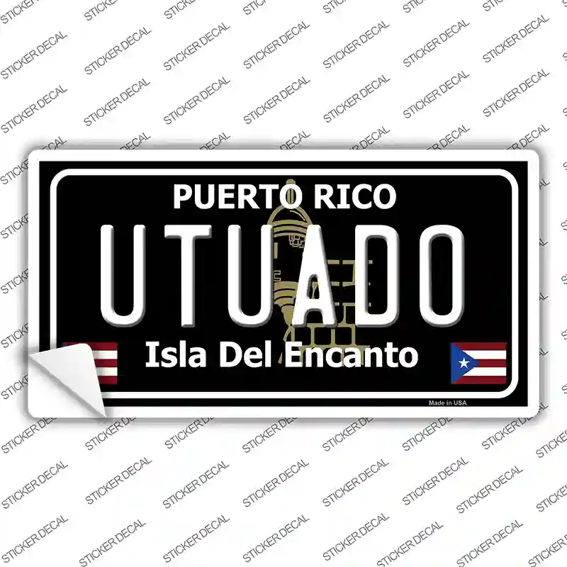 Utuado Puerto Rico Black Novelty Sticker Decal