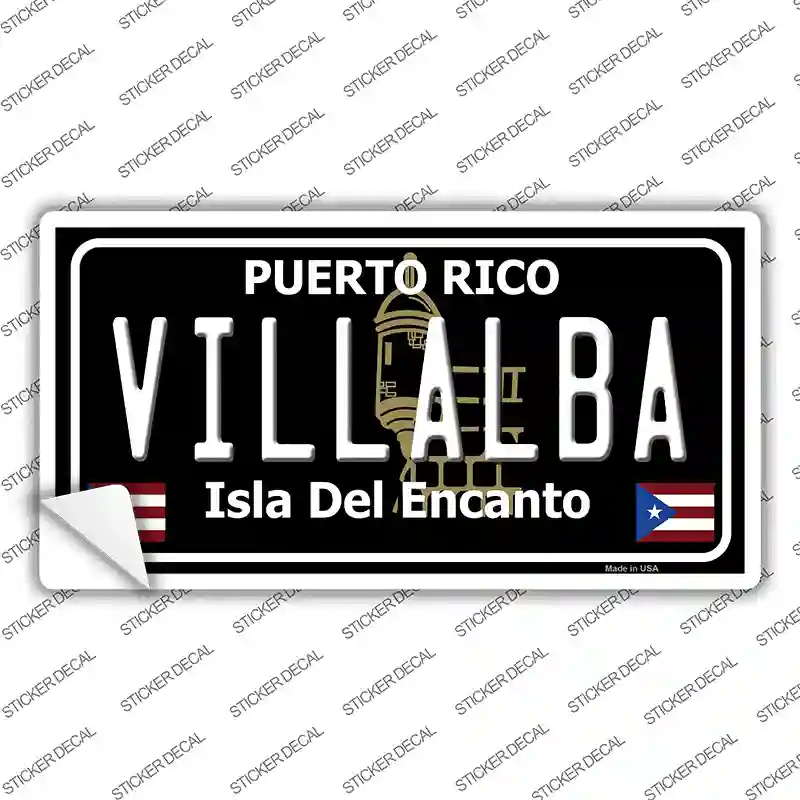 Villalba Puerto Rico Black Novelty Sticker Decal