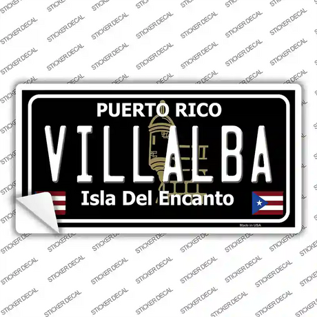 Villalba Puerto Rico Black Novelty Sticker Decal