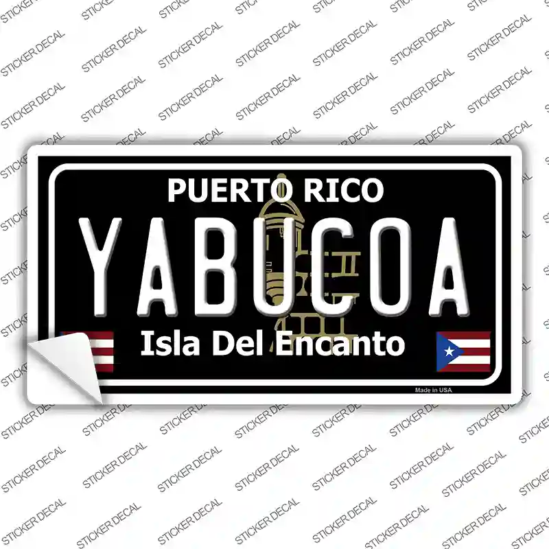 Yabucoa Puerto Rico Black Novelty Sticker Decal