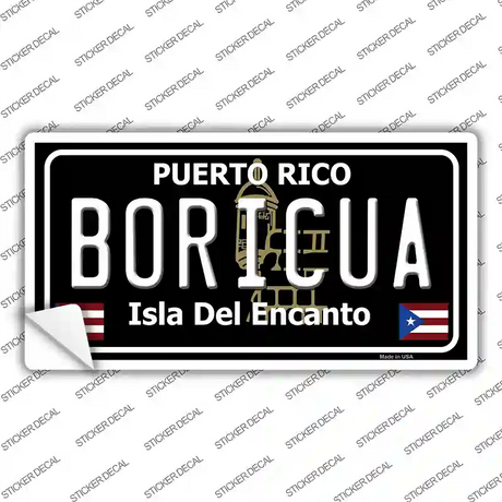 Boricua Puerto Rico Black Novelty Sticker Decal