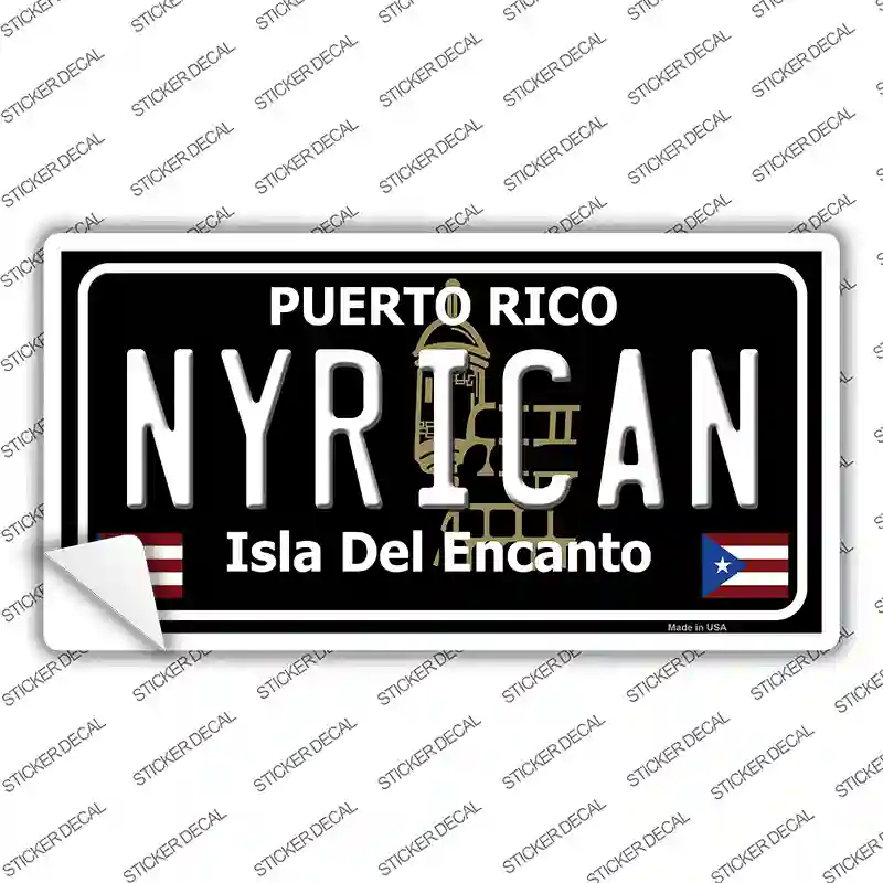 Nyrican Puerto Rico Black Novelty Sticker Decal