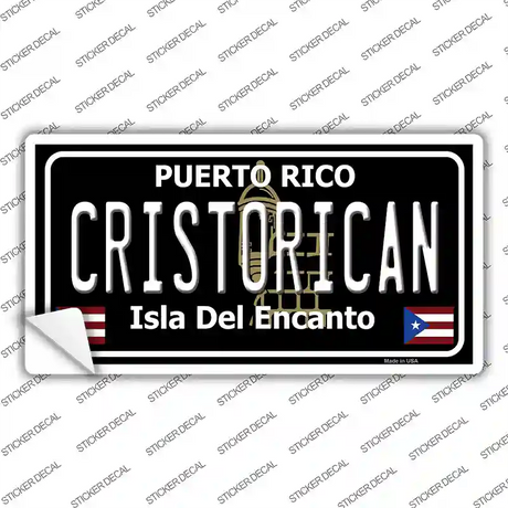 Cristorican Puerto Rico Black Novelty Sticker Decal