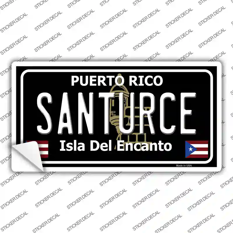 Santurce Puerto Rico Black Novelty Sticker Decal
