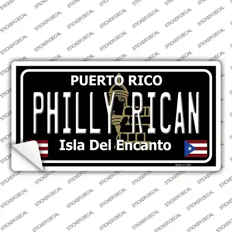 Philly Rican Puerto Rico Black Novelty Sticker Decal