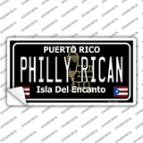 Philly Rican Puerto Rico Black Novelty Sticker Decal