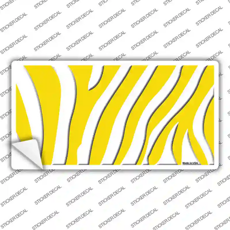 Yellow White Zebra Novelty Sticker Decal