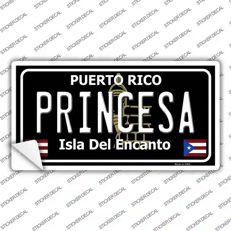 Princesa Puerto Rico Black Novelty Sticker Decal