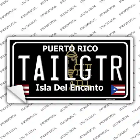 Tailgtr Puerto Rico Black Novelty Sticker Decal