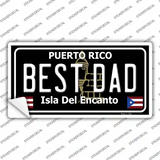 Best Dad Puerto Rico Black Novelty Sticker Decal