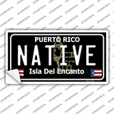 Native Puerto Rico Black Novelty Sticker Decal