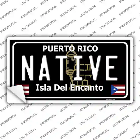 Native Puerto Rico Black Novelty Sticker Decal