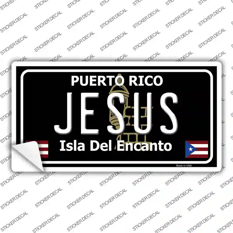 Jesus Puerto Rico Black Novelty Sticker Decal