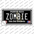 Zombie Puerto Rico Black Novelty Sticker Decal