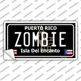 Zombie Puerto Rico Black Novelty Sticker Decal