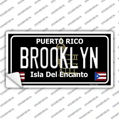 Brooklyn Puerto Rico Black Novelty Sticker Decal