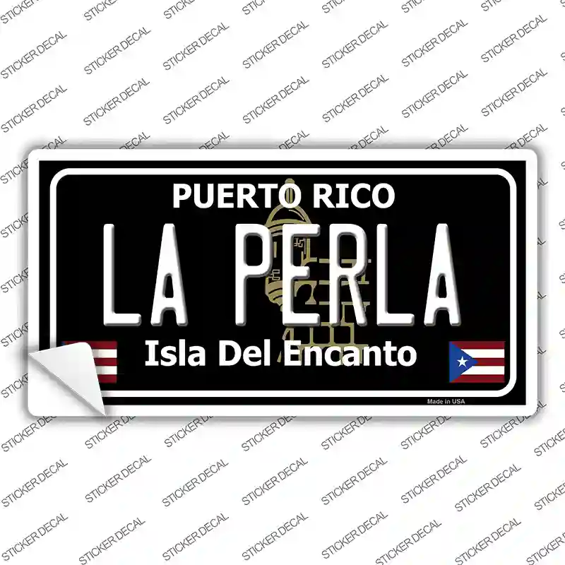 La Perla Puerto Rico Black Novelty Sticker Decal
