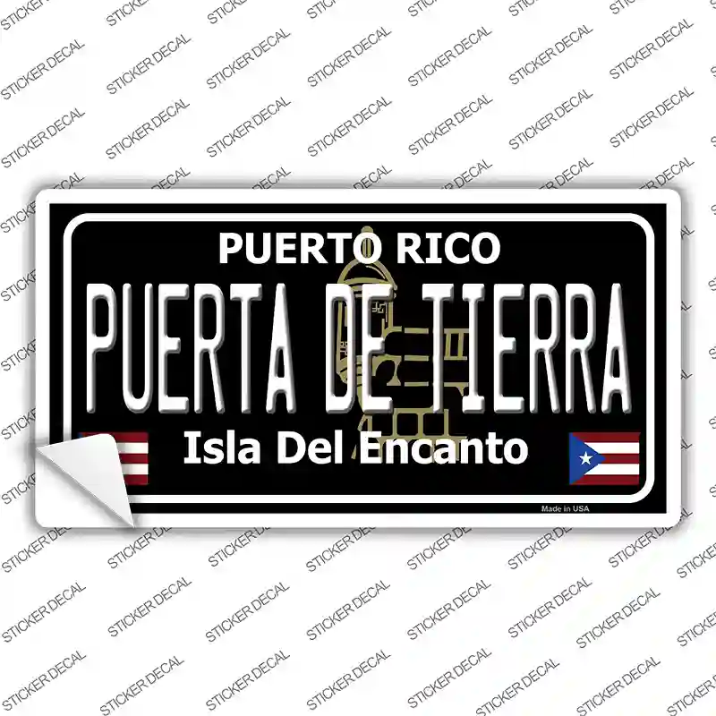 Puerta De Tierra Puerto Rico Black Novelty Sticker Decal