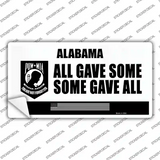 Alabama POW MIA Some Gave All Novelty Sticker Decal