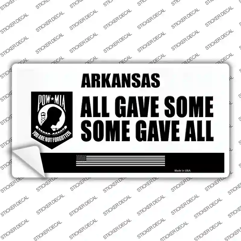 Arkansas POW MIA Some Gave All Novelty Sticker Decal