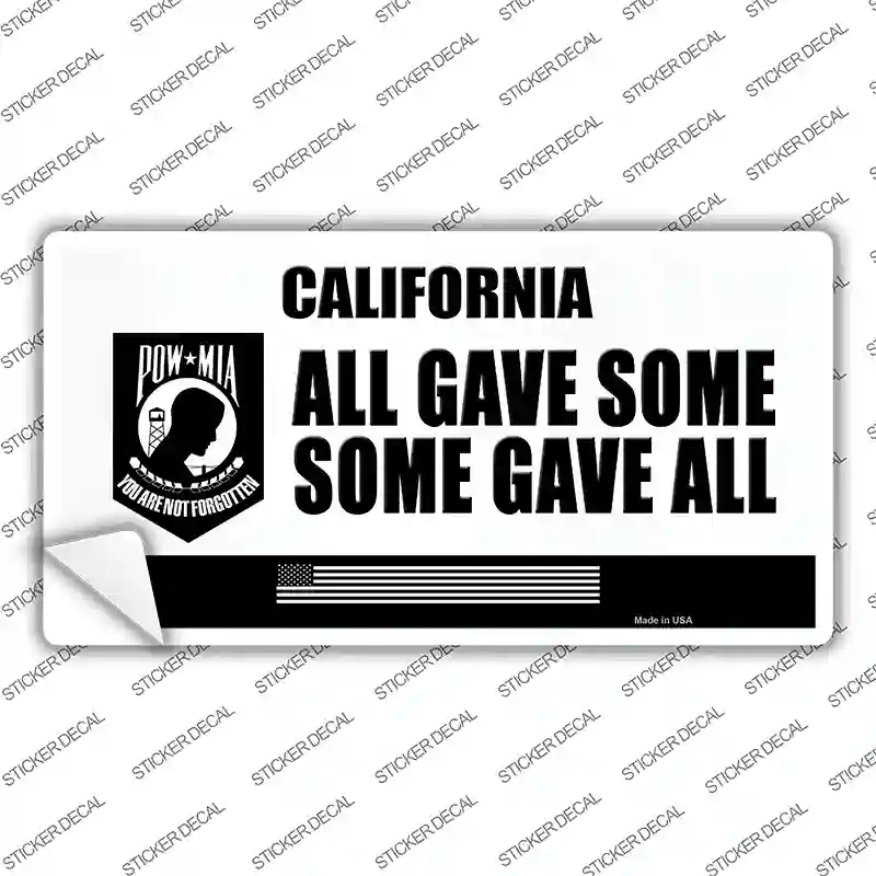 California POW MIA Some Gave All Novelty Sticker Decal