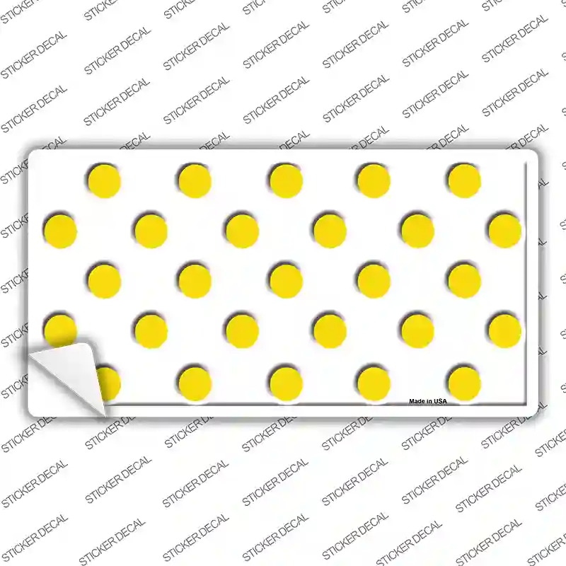 Yellow White Polka Dot Novelty Sticker Decal