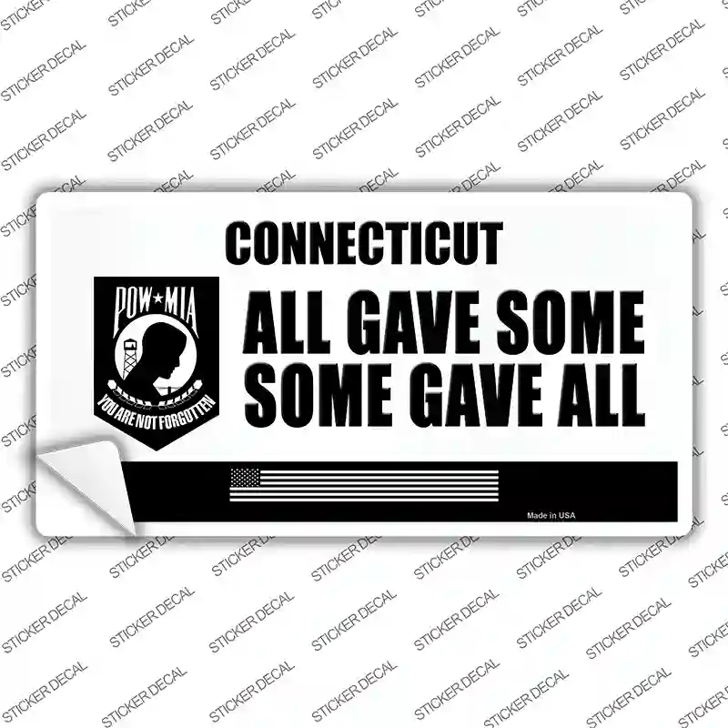 Connecticut POW MIA Some Gave All Novelty Sticker Decal
