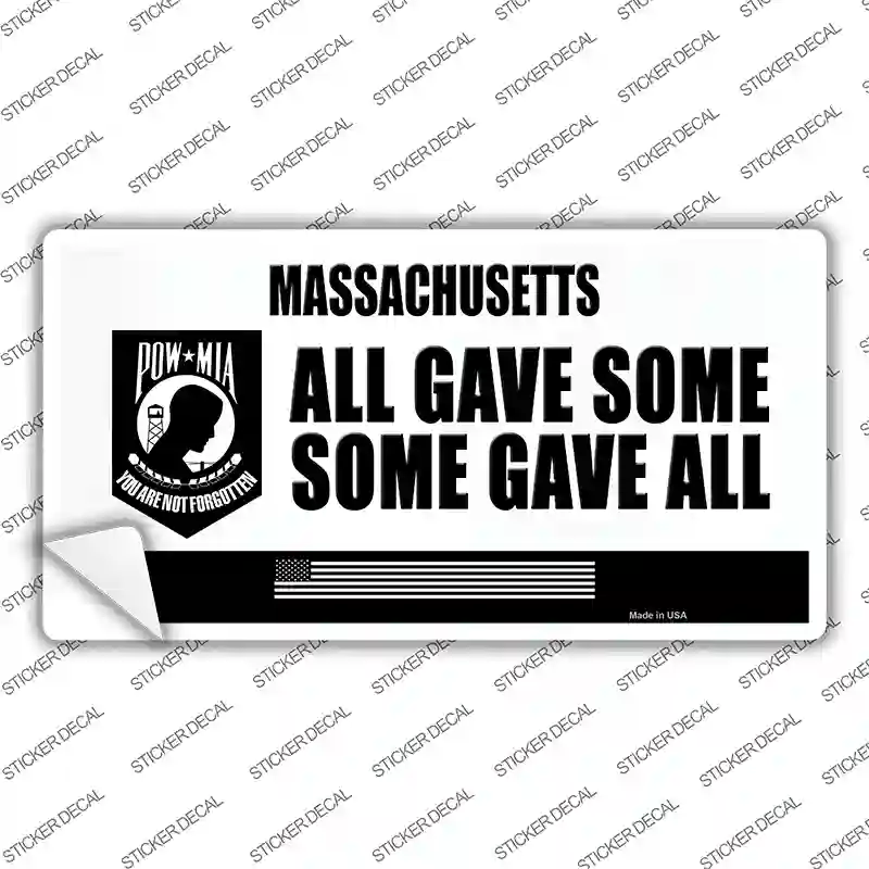 Massachusetts POW MIA Some Gave All Novelty Sticker Decal