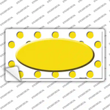 Yellow White Polka Dot Yellow Center Oval Novelty Sticker Decal