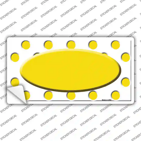 Yellow White Polka Dot Yellow Center Oval Novelty Sticker Decal