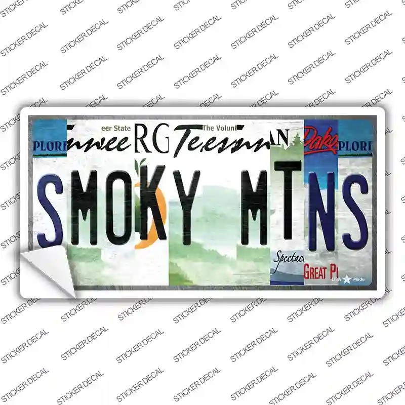 Smoky Mountains License Plate Art Novelty Sticker Decal