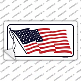 American Flag Waving White Novelty Sticker Decal
