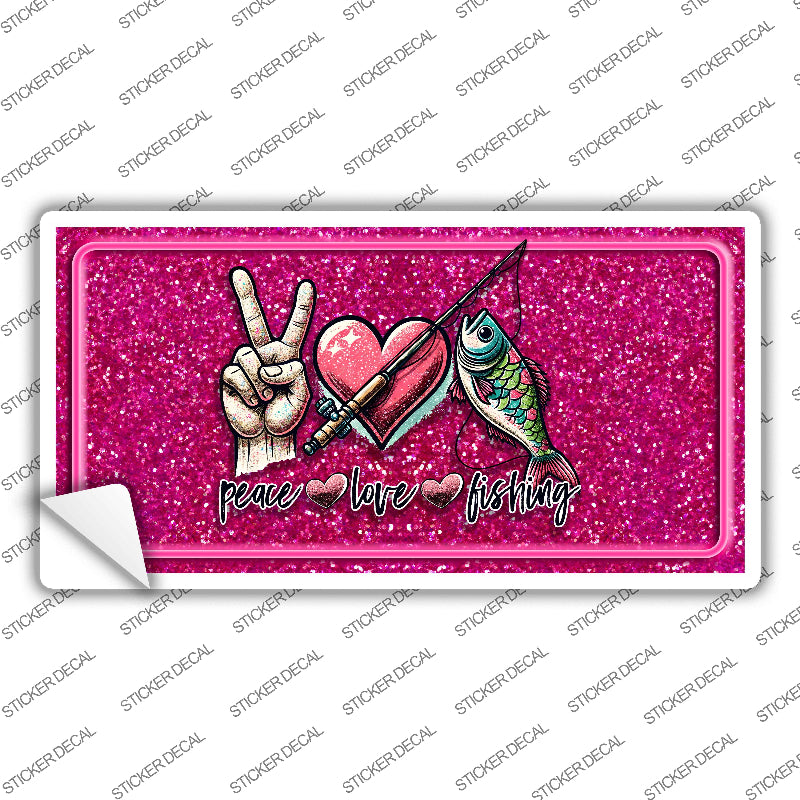 Peace Love Fishing Novelty Sticker Decal LP-14464s