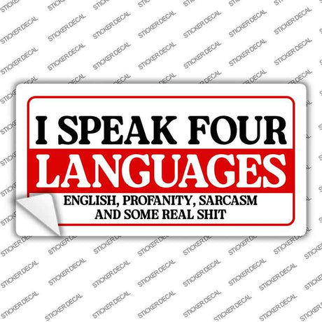 I Speak Four Languages Novelty Sticker Decal LP-14512s
