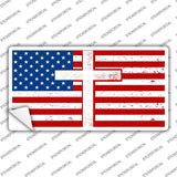 American Flag with Cross Novelty Sticker Decal LP-14518s