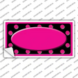 Pink Black Polka Dots Pink Frame And Center Oval Novelty Sticker Decal